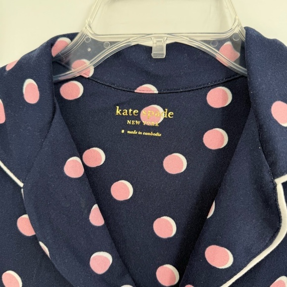 Kate Spade Women’s Dream A Little Dream Polka Dot Pajama Blue Pink size small - Picture 4 of 7